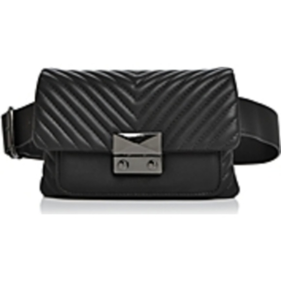 Aqua Handbags - AQUA Skinny V Quilt Belt Bag Fanny Pack Black
